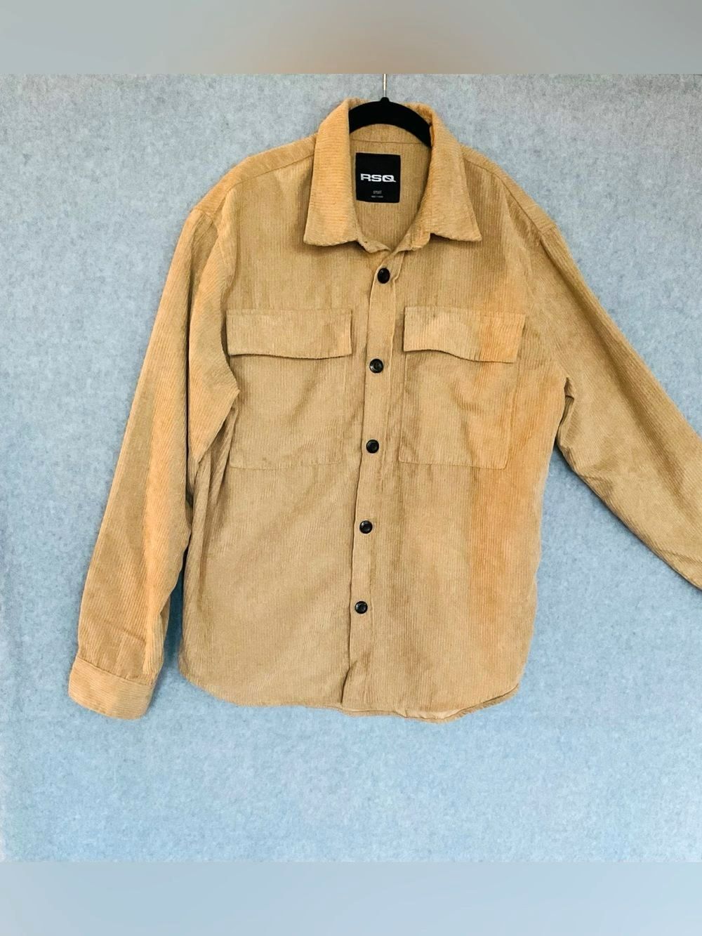 RSQ Mustard Yellow Corduroy Shacket Small Polyester Retro Streetwear Oversized